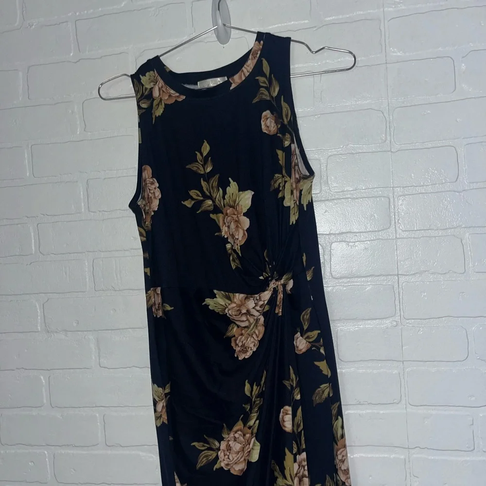 Nine Britton Midi Dress Abigail Brushed Knit Rose Side Ruched Sheath Wrap MED - Picture 2 of 4